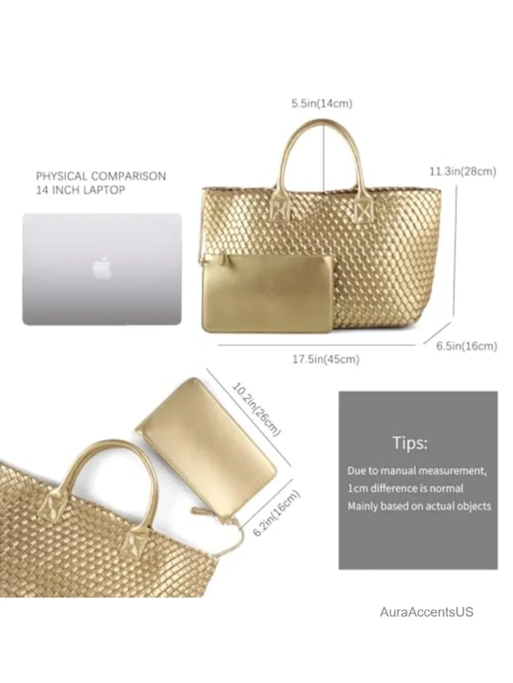 Handwoven Vegan Leather Hobo Tote Bag Large Capacity Shoulder Travel Bag